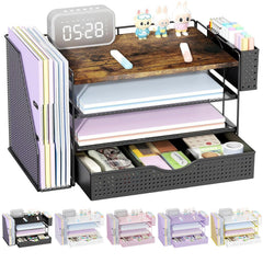 gianotter front view organizer showing compact vertical storage and tidy desktop