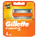 Gillette Fusion front packaging showing blades and benefits