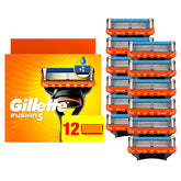 Gillette Fusion5 front packaging showing 12 cartridges and clear value