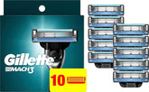 Gillette Mach3 front packaging showing ten replacement cartridges and value