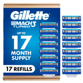 Gillette Mach3 Turbo front packaging showing 17 cartridges and value