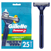 Gillette Sensor2 front packaging showing 25-count for easy storage