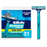 Gillette Sensor2 front packaging showing 21-count pack and product benefits