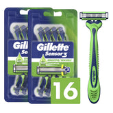 Gillette Sensor3 Sensitive front packaging showing product and count benefit