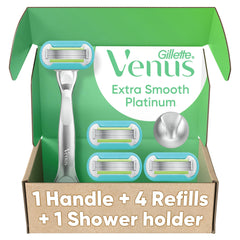 Gillette Venus metal handle front view showing durable grip and control