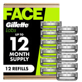 Gillette Labs front packaging showing 12-count replacement blades and value