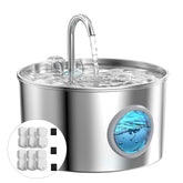 GIOTOHUN stainless steel fountain front view shows durable basin and easy cleaning benefit