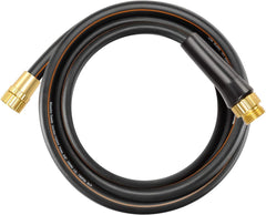 Giraffe Tools front view of 10ft hose showing compact design and clear labeling for outdoor use