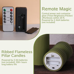 Girimax candle lit showing simulated black-wick LED flame for warm ambient glow