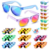 GKTZ front view of 24-pack showing neon frames and boxed set, bright party-ready appeal