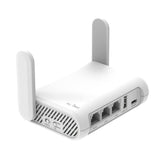 GL.iNet Opal front view showing compact router and status lights for easy setup