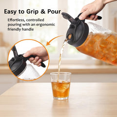 Glabotoil ergonomic handle detail showing slip-resistant grip for safe pouring