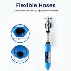 GLACIER FRESH installed on garden hose demonstrating easy tool-free attachment