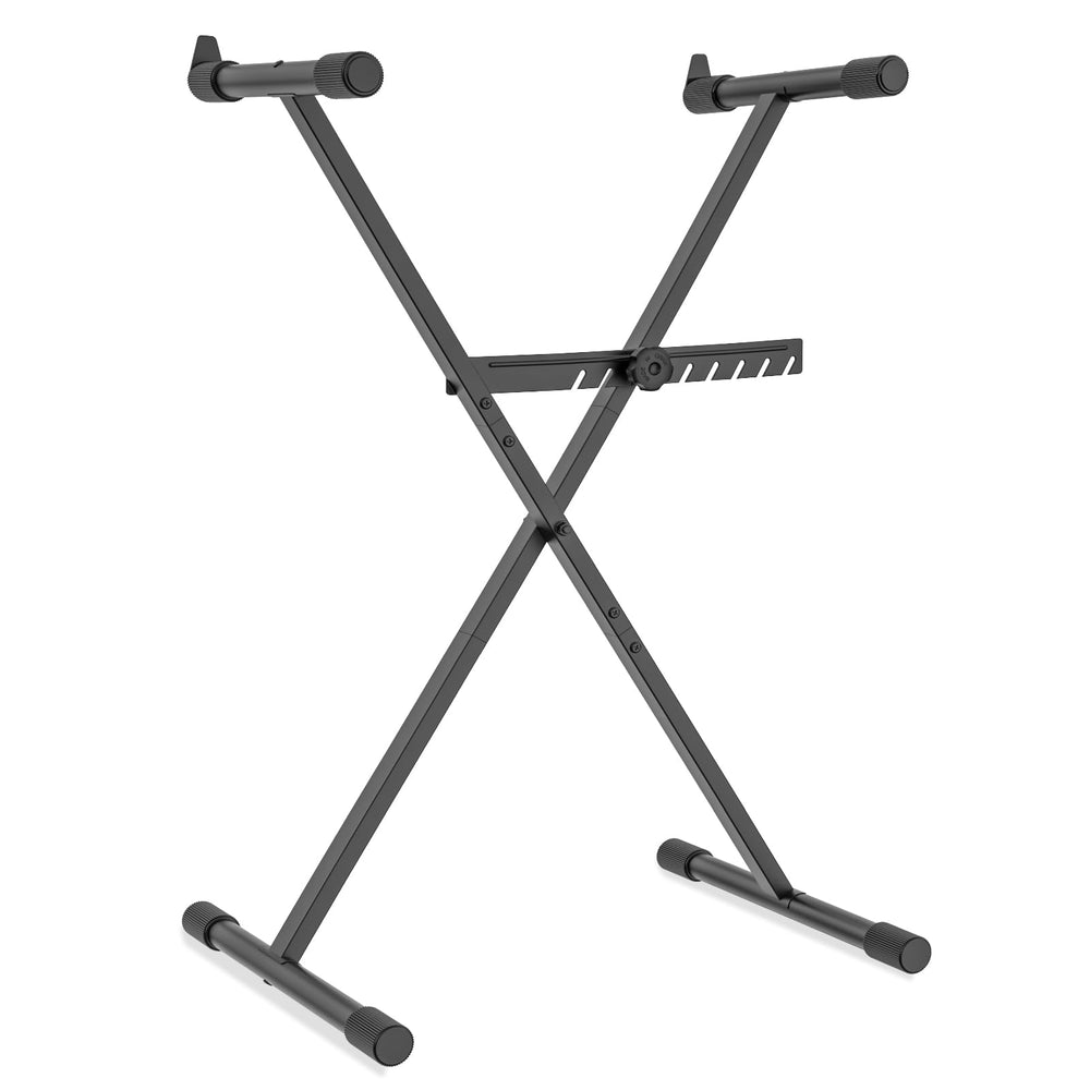 GLEAM front view of X-style stand showing stable frame and portability benefit
