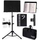GLEAM front view of full metal music stand showing stability and professional finish