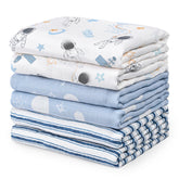 GLLQUEN BABY front pack showing six muslin blankets and product benefit soft