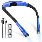 Glocusent front view of blue neck light showing sleek design and comfortable fit