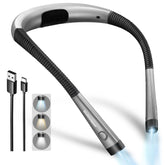 Glocusent front view showing slim neck and lamp heads, for comfortable hands‑free reading