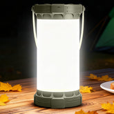 Glocusent front view showing compact lantern and full 360-degree illumination benefit