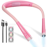 Glocusent neck light front view in pink showing compact design and easy controls
