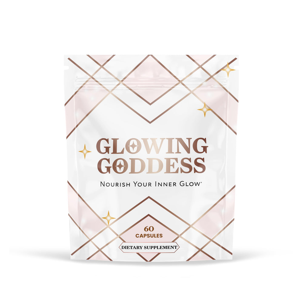 Glowing Goddess front packaging showing product name and organ blend benefits
