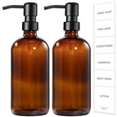 gmisun amber glass dispenser front view showing vintage style and space-saving benefit