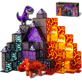 GobiDex front of box showing lava and cave theme and contents benefit: clear set overview