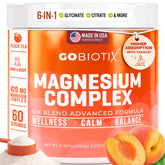 GOBIOTIX front packaging showing container and peach tea flavor benefits