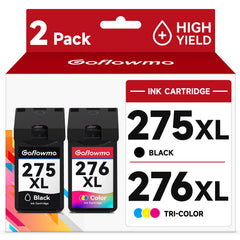 GoFlowmo front packaging showing 275XL and 276XL pack and clear product benefits