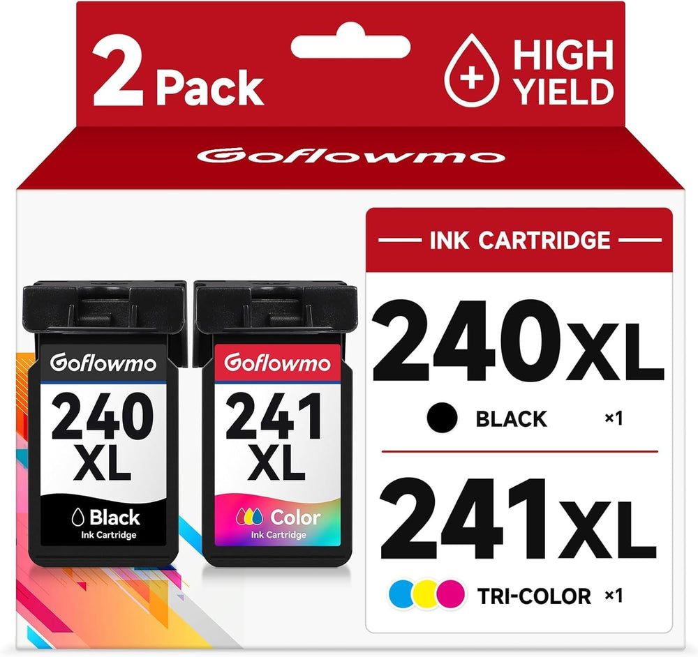 GoFlowmo front packaging showing PG-240XL CL-241XL combo and savings benefit