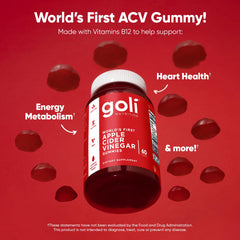 Goli nutrition and ingredient label showing ACV, B12, beetroot and pomegranate details