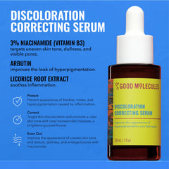 Good Molecules bar and serum held in hand showing actual product sizes and portability