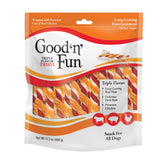 Good 'n' Fun front packaging showing 70-count twist chews for long-lasting reward