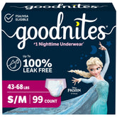 GoodNites girls pack front showing quantity and size for convenience