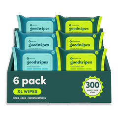 goodwipes tub front view showing pack and count, convenient at-home benefit