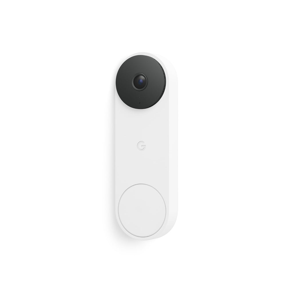 Google Nest Doorbell snow front view showing sleek design and clear entrance monitoring