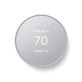 Google Nest Thermostat front view showing compact design and clear display benefit
