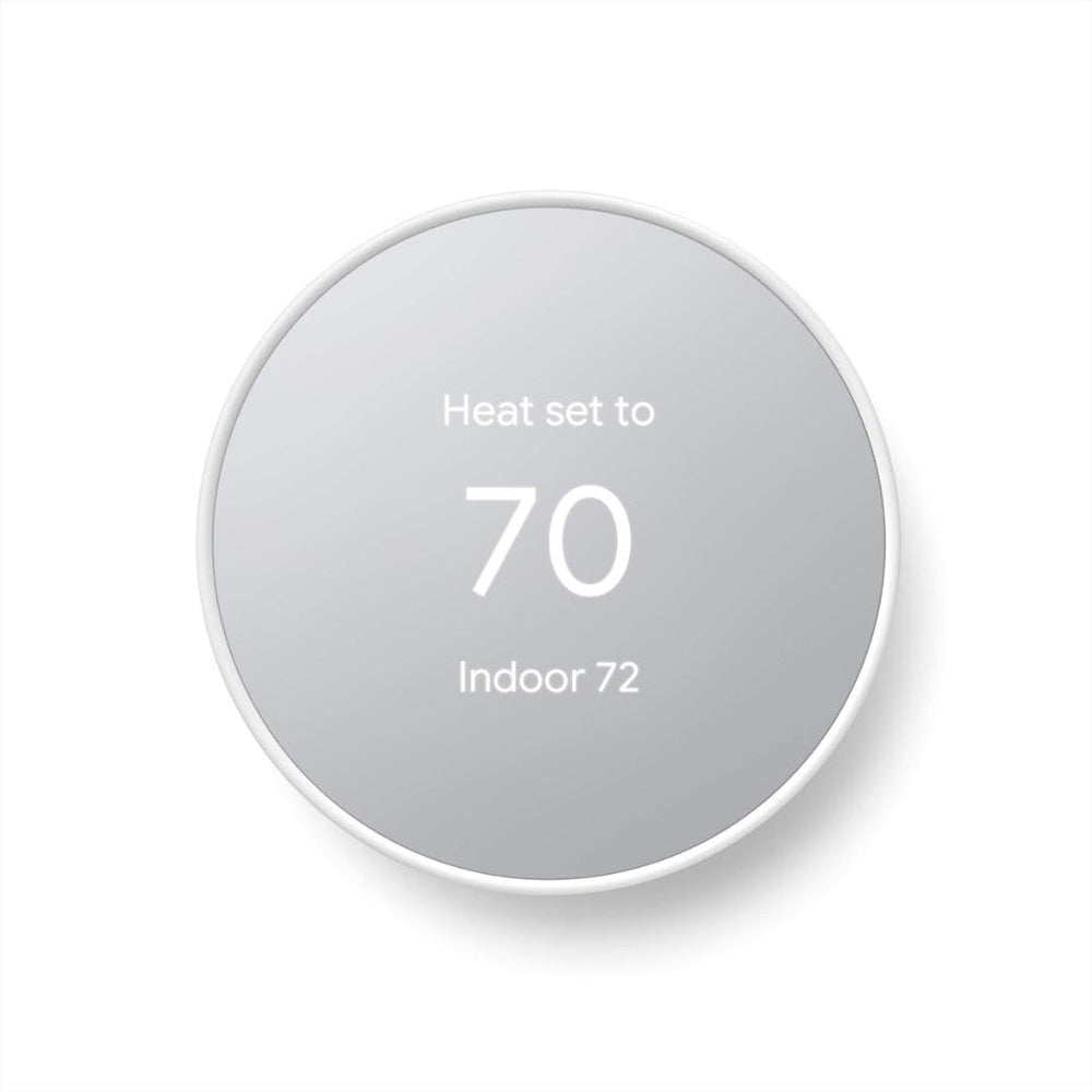 Google Nest Thermostat front view showing minimalist design and easy control