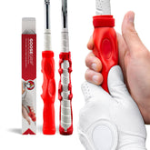 Goose Golf front view of grip trainer showing contoured design and benefit of consistent setup