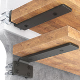 Goovilla front packaging showing six black brackets and included hardware for easy installation