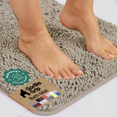 GORILLA GRIP front view showing gray beige rug and cozy look