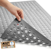 GORILLA GRIP front view of gray opaque mat showing full shape and coverage benefit