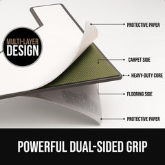 GORILLA GRIP installed under rug corner keeping edge flat and secure