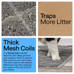 GORILLA GRIP textured backing detail preventing mat movement on floors