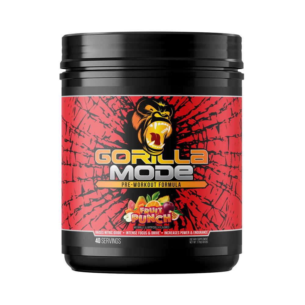 Gorilla Mind Gorilla Mode front tub showing label and Fruit Punch benefit