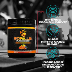 Gorilla Mind Gorilla Mode scoop with two-scoop serving showing dosage benefit