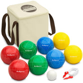 GoSports front packaging showing full bocce set and case for easy transport