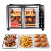 Gourmia stainless front view showing compact footprint and sleek benefits