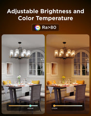 Govee bulb installed in chandelier showcasing decorative fixture compatibility