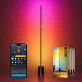 Govee floor lamp 3 lite front view showing full RGBIC color and ambiance